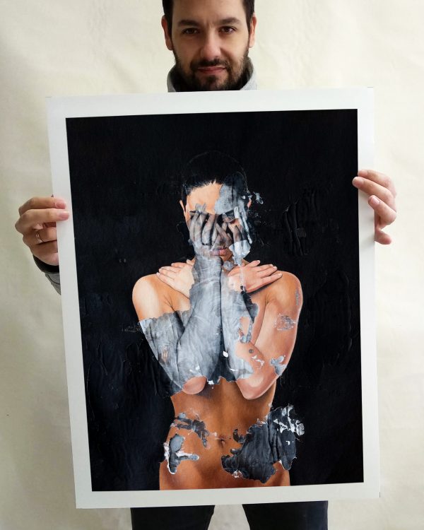 Raúl Lara artist with "Nocte Latent" limited edition print Hand signed, titled and numbered