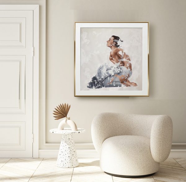 "Orationis" limited edition print framed in modern interior background, living room,