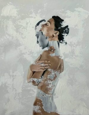 "No title" Raul Lara figurative woman painting in neophotorealism style