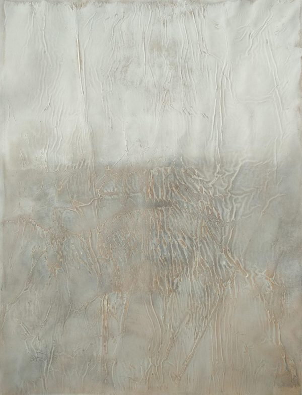 Desierto Raúl Lara abstract artwork in white and beige tones