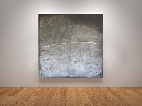 "Bruma" Raul Lara abstract art artwork 150 x 150 cms at art gallery