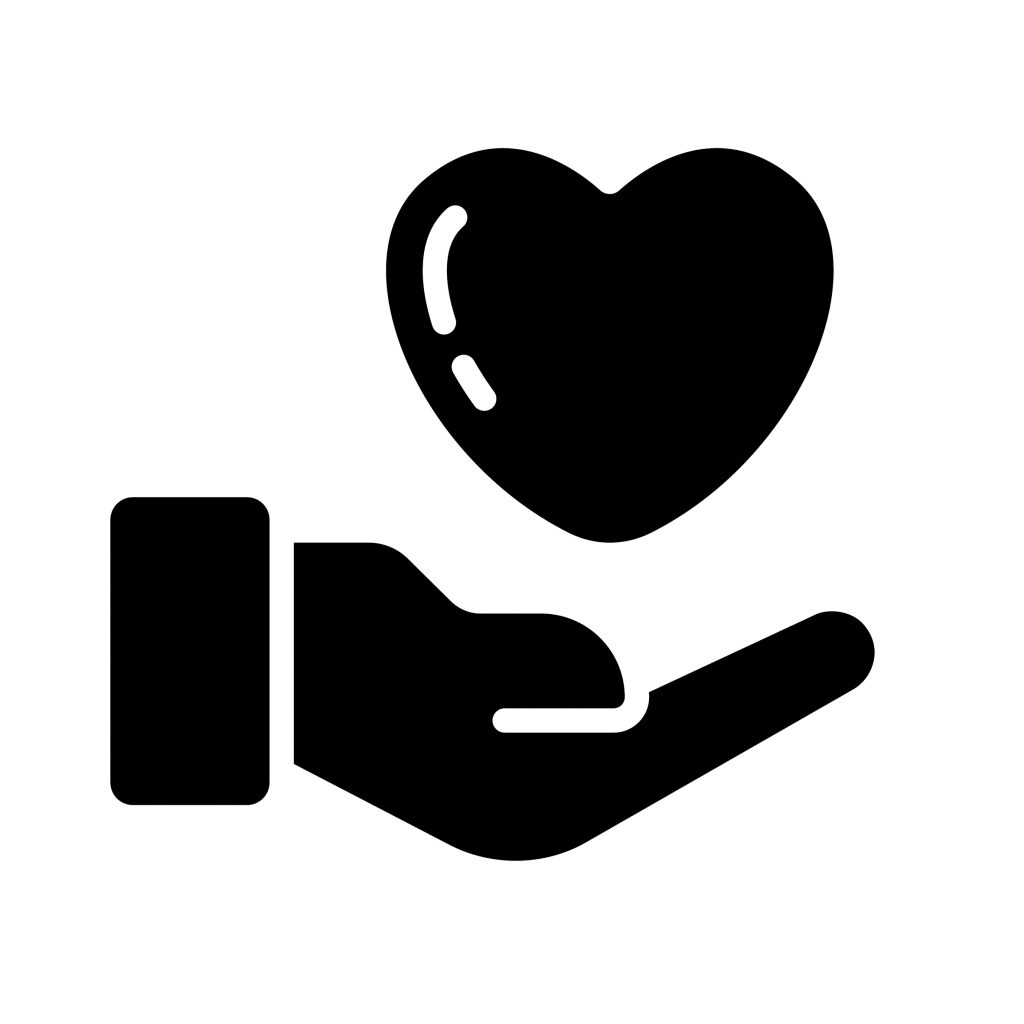 giving hart, fall in love black simple icon decorative element