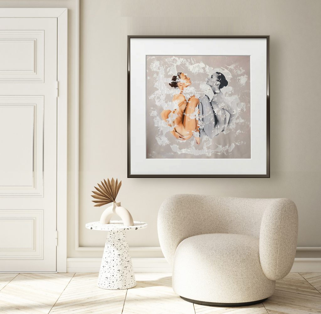 Serenitatem print framed in modern interior background, living room,