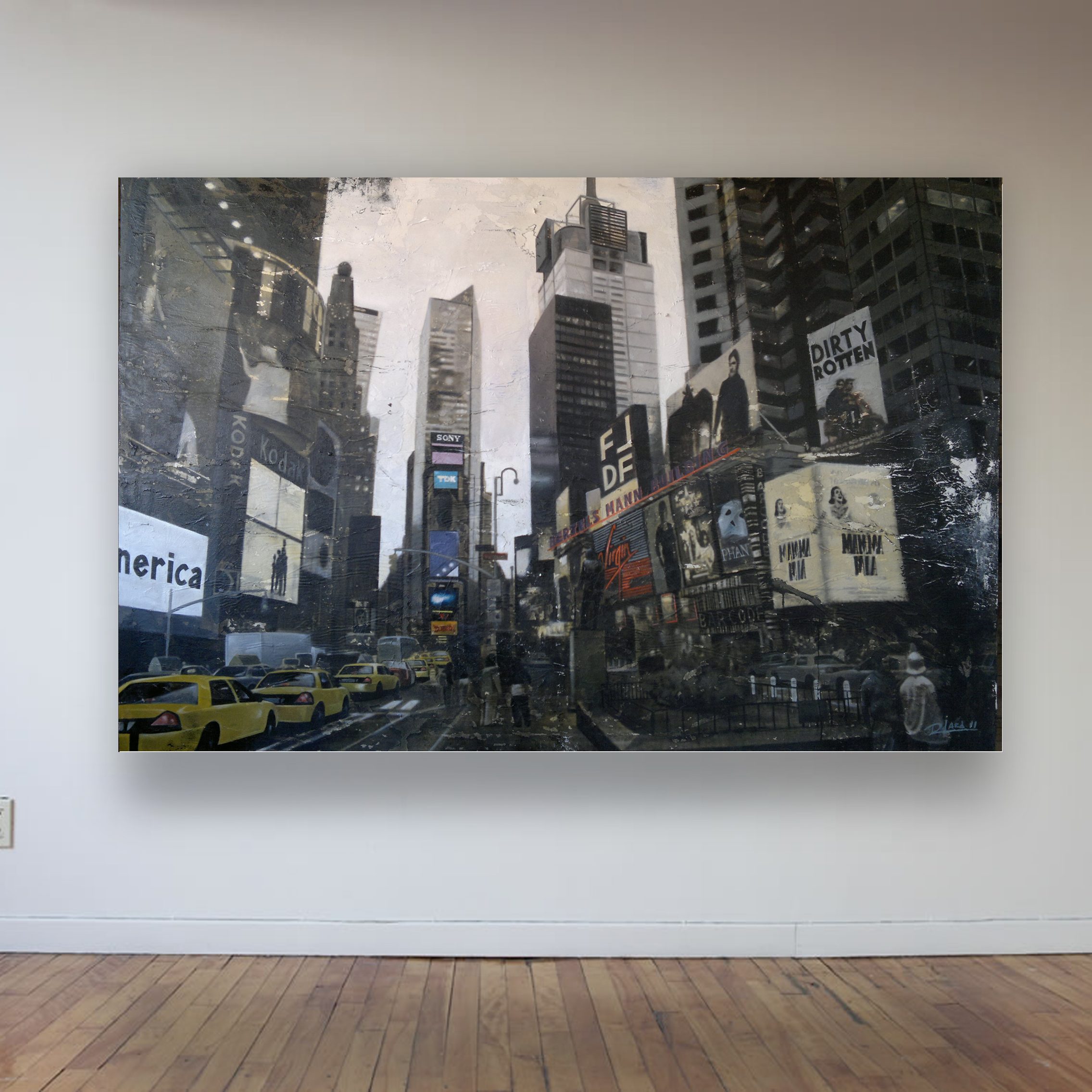 "Inside New York" mixed media and image transfer artwork